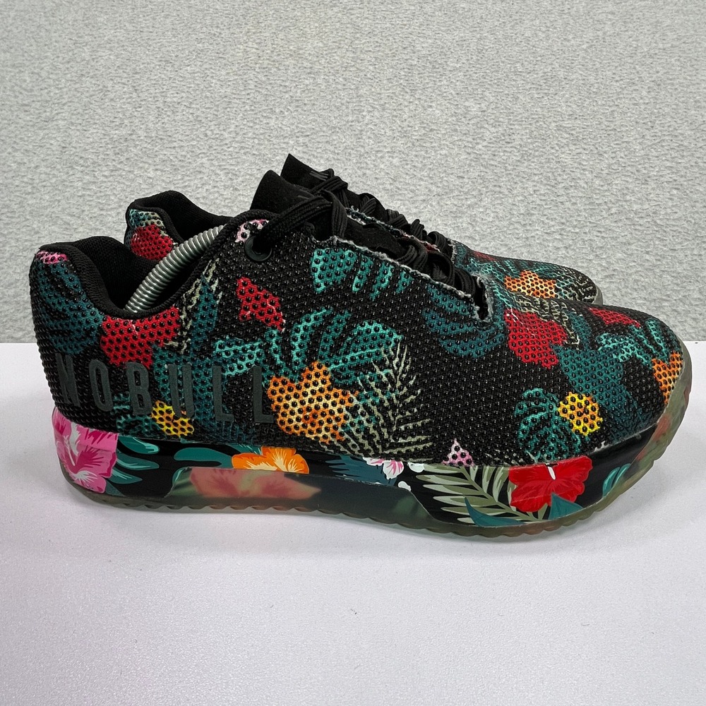 NOBULL Trainer Womens 9 US Black Tropical Floral Cross Training Shoes Sneakers